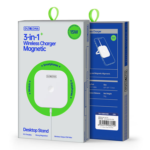 Cargador inalámbrico magnético 3 en 1 de Apple y Samsung