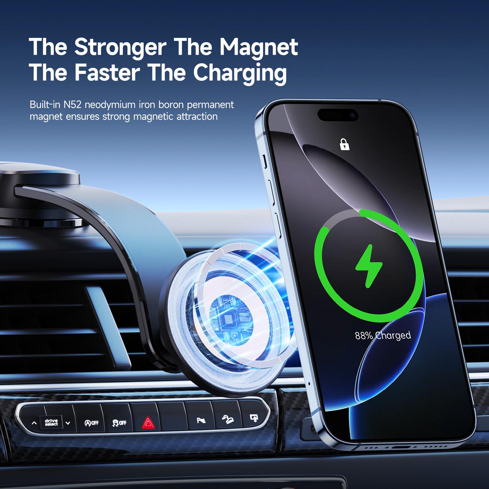 V5 Pro Qi2 15W Magnetic Wireless Car Charger