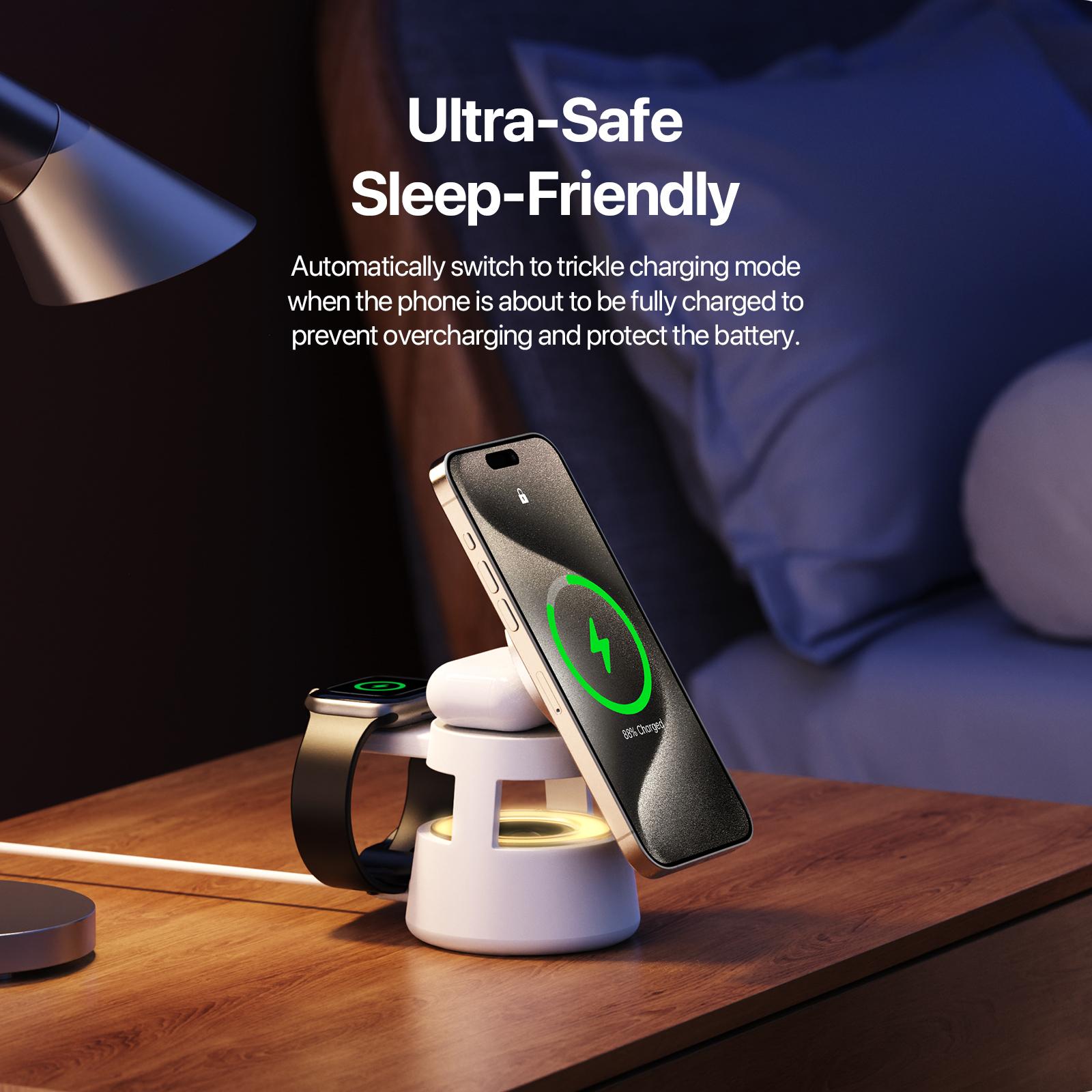 W23 5-in-1 Magnetic Wireless Charging Station with Bluetooth Speaker